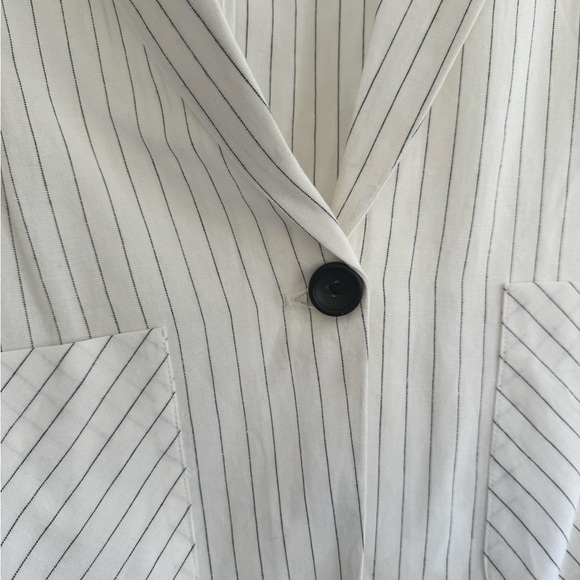 DREW Cream Striped Blazer - Picture 4 of 5